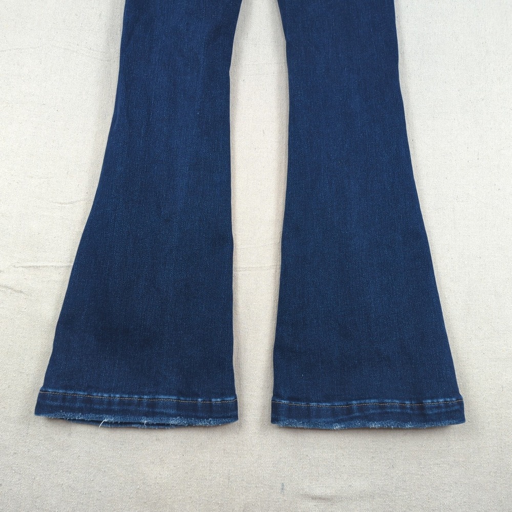 Kancan Jeans Womens 26 Blue Petite Flare Stretch Casual Distressed Button Fly - Picture 14 of 15